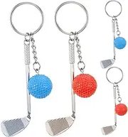 [FOYTOKI] 4pcs Golf Keychain Sports Clubs Keychain Golf Key Rings Funny Keychains Key Chain Rings Mens Keychain Golf Ball Tassel Keychain Mini Keychain Creative Keychains Car Pendant Plastic