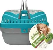 Small Pet Carrier Blue Plastic Guinea Pig Mouse Hamster Rat Animal Travel Cage