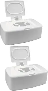 MINAOLULUS 2Pcs Wipes Dispenser Holder Storage Box with Lid Lightweight Organizer for Household Car Nursery Non Slip Design Easy to Clean Stylish Tissue Holder
