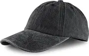 [Yazikisa] Vintage Washed Plain Baseball Cap for Men Women Adjustable Trucker Hat Classic Soft Cotton Golf Hats Dad Caps Snapback Flat Bill Casual Wear Outdoor Activities