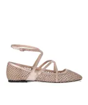 Jimmy Choo Astoria Ankle Strap Flats 36,37.5,38.5,37,39.5,38,39,40.5,40,36.5,41,35.5 Nude