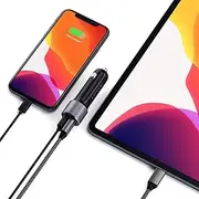 Satechi 72W Type-C PD Car Charger Adapter with 60W USB-C PD & 12W USB-A Charging - Compatible with 2018/2019/2020 MacBook Air/MacBook Pro, 2018/2019/2020 iPad Pro, iPhone 11-16 Series (Space Grey)