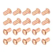 50 Pcs 15/64" x 25/64" Round Head Copper Solid Rivets Fasteners