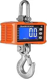 [JAJAJ] Industrial Digital Crane Scale Digital Hanging Scale 1000kg/ 2204lbs Portable Heavy Duty Crane Scale, LCD Backlight Industrial Hook Scales Unit Change/Data Hold for Farm,Livestock,Factory,Construction