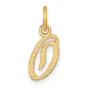 14K Yellow Gold 14Ky Script Letter O Initial Charm