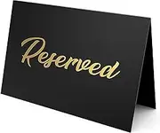 10 Pack Black Reserved Table Signs for Wedding 3x4 Cardstock Reserved Seating Signs for Weddings Restaurant - Double Sided Reserved Signs for Tables - Table Tent Reservation Cards With Gold Letters