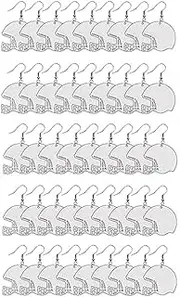 48 PCS Sublimation Earring Blanks Sublimation Football Earrings Bulk MDF for Sublimation Football Earrings Double-Sided with Earring Hooks (Helmet)