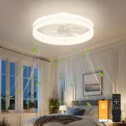 Fandelier Ceiling Fans with Lights and Remote, 15.7in Low Profile Ceiling Fan