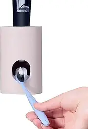 1Pc Automatic Toothpaste Dispenser Dust-Proof Toothbrush Holder Wall Mount,Automatic Toothpaste Dispenser Wall Mounted,Automatic Toothpaste Dispenser Toothbrush Holder Wall Mount Toothpaste Holder
