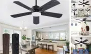42" Ceiling Fan with Light and Remote,Farmhouse 5 Blades 42 inch Black&Walnut