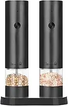 Electric Salt and Pepper Mill Set for Cooking, Modern Electric Salt and Pepper Grinder Set, Salt and Pepper Grinder Set with One-Hand, Electric Salt and Pepper Mills with Adjustable Coarsene