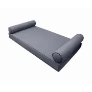 |SLIPCOVER ONLY|S5 Daybed Mattress Bolster Covers Contrast Pipe Trim Queen AD001