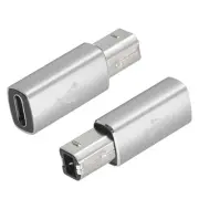 USB C to Printer Convert Adapters Type C to USB B Adapters Silver /1 Pcs
