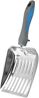 Leefasy Cat Litter Sifter Kitten Waste Lifter Mesh Screen Fecal Spoon Sifting Cat Sand Litter Boxes Scooper for Rabbits, Blue Gray