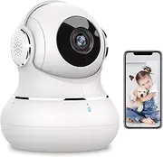 Little elf Indoor Surveillance Camera, WiFi IP Camera for Pets, Baby Monitor with IR Night Vision, Dog Camera with App, 360 Degree Camera Indoor with Alexa