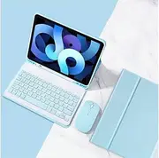 Jarttarn Keyboard Case with Wireless Mouse for Galaxy Tab S6 Lite 10.4 inch, Lightweight Smart Cover with Detachable Keyboard & Bluetooth Mice & Pencil Holder (Sky Blue)