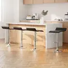 Artiss 4x Bar Stools SENA Kitchen Swivel Stool Leather Chairs Set Gas Lift Black