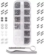 Eyeglasses Repair Kit, 1100Pcs Tiny Screws and 5 Pairs Nose Pads Stainless Steel