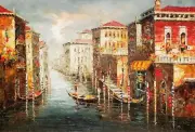 Venice - #15, 24x36 - 100% Hand painted Oil painting on Canvas,