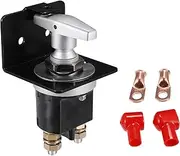 uxcell 1 Set 500A 12V Battery Disconnect Switch Lock-Out Plate w/Copper Lugs Cover Kit Negative Switch Fixed Handle Isolator for Autos Car RV Camper Boat Truck