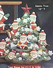 Ceramic Bisque ~~Ready to Paint ~~Santa Tree with electric kit, lights and star