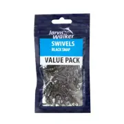 20pcs Jarvis Walker Black Barrel Swivels w/ Snaps - Fishing Swivels Size 2