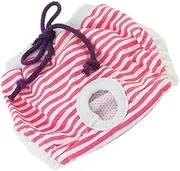 DECOMELODY Pet Dog Diapers Washable Adjustable Cotton Stripe Pants for Female Comfortable Period Diapers for Puppies and Incontinence Soft and Breathable Material