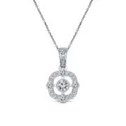 0.2 CT. T.W. Natural Diamond Cushion Frame Antique Vintage-Style Pendant in Sterling Silver