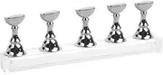 Beaupretty 2sets Acrylic Nail Tips Display Stand Electroplated Crystal Holder Includes Bar for Easy Nail Art Practice and Training for Beginners and Salon Artists