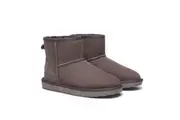 AUSTRALIAN SHEPHERD UGG Boots Double Faced Sheepskin Wool Ankle Mini Classic Chocolate