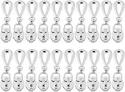 Create idea 20pcs No.5 Non Locking Zippers Sliders 6mm Metal Teardrop Shape Zipper Puller 4cm Slider for Nylon Coil Zippers for 6mm Open Zipper Sliders