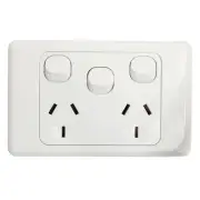 Double Power Point GPO with extra switch - 35AMP EXTRA SWITCH