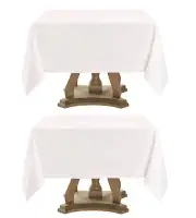 2 Pack Square Tablecloth 52 x 52 Inch White Tablecloths Stain-Wrinkle Resista...