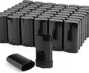 50 Pack 0.5 oz/15ml Black Sample Deodorant Container,Empty Oval Twist-Up Plastic Tubes Containers for Chapstick,Large Lip Balm,Lotion Bar Sticks,Perfume Solid Lotion,Homemade Salve,Pocket Deodarant