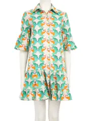 Peacock Patterned Dress
