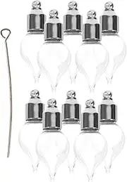 VICASKY 10 pcs Mini Pendant Glass Bottles Refillable Empty Perfume Bottles with Screw Caps Glass for DIY Crafts Travel and Essential Oils Portable and Sturdy Design