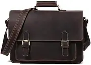 [HAMKVBPR] Mens Briefcase Men Retro Leather Messenger Bag Business Briefcase Laptop Case Handbag Gifts for Him Messenger Bag for Work Business