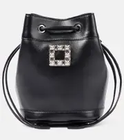 [Roger Vivier] Roger Vivier Tres Vivier leather bucket bag One Size black