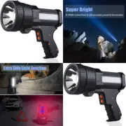 Batería Recargable Foco Brillante Linterna LED Alto Lumen Reflector Mano Súper