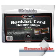 BCW BOOKLET CARD HOLDER RESEALABLE BAG FOR HORIZONTAL TOPLOADER CASE 100 COUNT!!