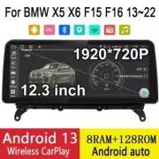 12.3" Car Android Gps Navigation Wifi For Bmw X5 X6 F15 F16 8+128g Radio Carpaly