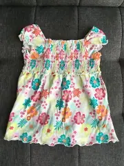 Baby Club 100 % Cotton Multicolor Flower White Top Baby Girl 18M NEW with Tags