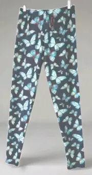 NEW ZANATI Brand Stretchy SO Soft Butterfly Print Leggings Sz Plus (12-16) #MS