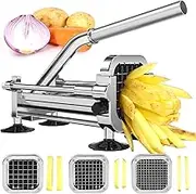 Befano French Fry Cutter, Stainless Steel Potato Cutter with 1/2 Inch, 3/8 Inch and 1/4 Inch Blades (Manual Cutter, 1/2 '' & 3/8 '' & 1/4 '' Blade)