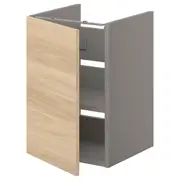 ENHET bs cb f wb w shlf/door, grey/oak effect, 40x42x60 cm