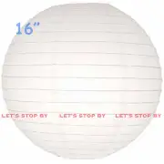 48 White 16" Paper Chinese Lantern Lamp Shade Wedding Party Decoration Supplies