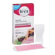 Veet Easy-Gel Legs Wax Strips With Shea Butter & Acai Berries Scents 20 Strips
