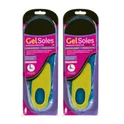 2x Gel Insoles Pair f/ Female Shoe Sizes 6-10 Trim to Fit Boots/Runners/Sneakers