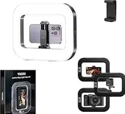 Rechargeable Selfie Portable Ring Light – Adjustable Bicolor Fill Light, with 4000mah Battery Phone Video Stabilizer for Live Streaming, Makeup, Phone (Three-Color Style)