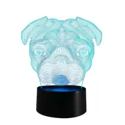 Kids Toy Gift 3D Illusion Cute Pug Dog LED Night Light Table Desk Lamp Animal n